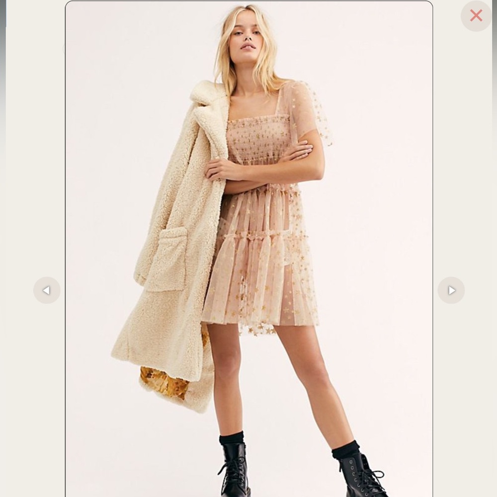 FREE PEOPLE Women's Magnolia Blossom Starbright Tulle Dress NEW Size Large